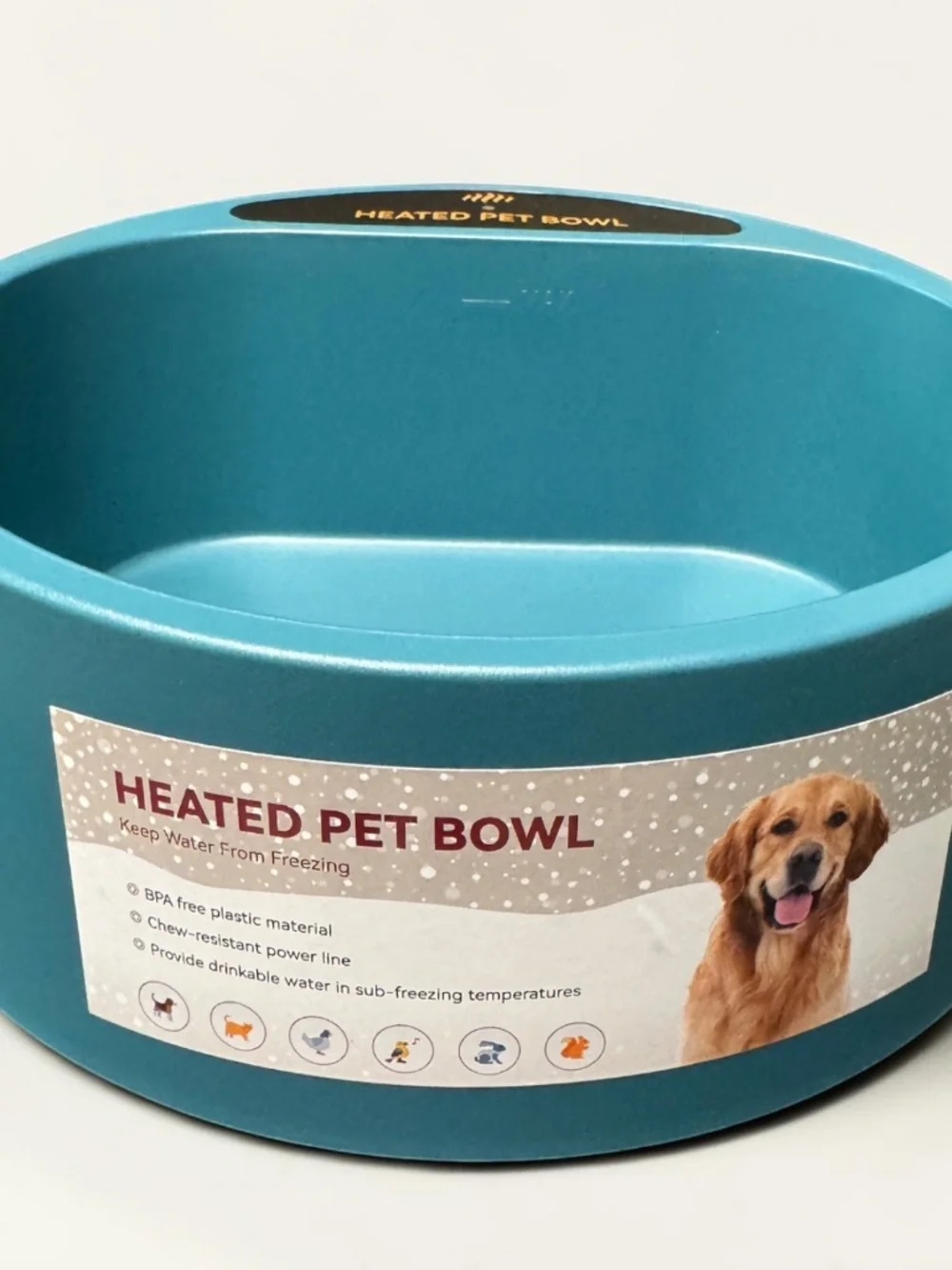 Heated Pet Water Bowl Outdoor Dog Cat Water Dish 74oz New